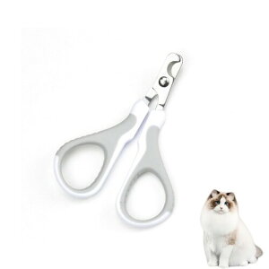 猫 つめきり 爪切り 暴れない 使いやすい ストレスなくスパッと 切れる 猫専用 爪切り 初心者用 安全安心 柄の部分にギザギザ滑り止め 持ち手は軟質ゴムで滑り止め 軽量 簡単 (オフホワ