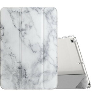 MoKo iPad 10.2 �P�[�X iPad ��9/8/7���� �P�[�X (2021/2020/2019) �}�b�g������ MarbleWhite