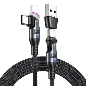 240W USB C to C P[u 1.8M [180°] PD[d ^CvC P[u f[^] USB-AϊA_v^t MacBook Pro/Phone15/15 Pro/Galaxy/Google PixelΉ (1.8mEubN)