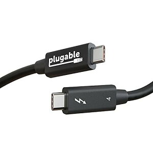 Plugable Thunderbolt 4 P[u 40Gpbs 100W (20V5A) [dΉ 1m (Thunderbolt F) 4K j^[x2 USB4 Thunderbolt 3 USB-C ݊