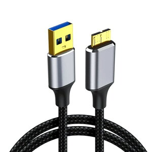 USB3.0 �P�[�u�� Micro B �n�[�h�f�B�X�N �P�[�u�� USB �^�C�vA�I�X - �}�C�N��B�I�X 5Gbps �f�[�^�����]���P�[�u�� ���ϋv�� �i�C�����҂݊O�t��HDD/SSD,Blu-ray,BD�h���C�u,�f�W�^���J�����p (0.5m)