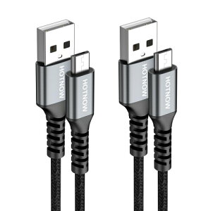 HOTNOW Micro USB�P�[�u�� 2m 2�{�A 100cm Android�[�d��P�[�u���f�[�^���������Galaxy S6 S7�AHTC�ALG�ASony�APS4�AMP3�A�^�u���b�g�Ȃǂ̃}�C�N���f�o�C�X�p�̍����[�d�i�C�����ґg�R�[�h