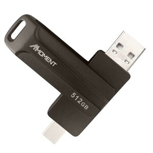 MMOMENT 512GB USB������ 2in1 OTG�Ή� Type-A & Type-C 360�x��]�� ������