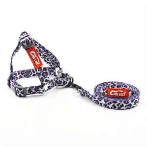 COOL LACE Dog Harness Leash n[lX̑ϋv̂錢ЂŒ߉\Ȍ̎֌E^pn[lX (S, Purple Leopard)