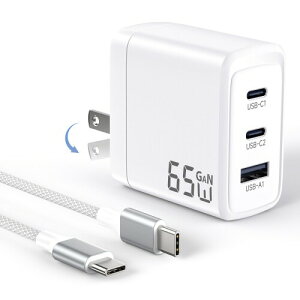 PD 65W �}���[�d�� type-c2M type-c �P�[�u���t���^�C�vC GaN II�̗p �g�я[�d�� 3�|�[�g�u�eC�|�[�g��65W�v�X�}�z�[�d�� ���^ �܂肽���ݎ��v���O ���s�ɍœK�m�[�gPC Pro/Pad/For iPhone 17/16/15 Android
