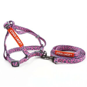 COOL LACE Dog Harness Leash n[lX̑ϋv̂錢ЂŒ߉\Ȍ̎֌E^pn[lX (XS, Pink Leopard)