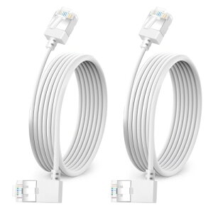 Dutevolns Cat6A �C�[�T�l�b�g�P�[�u�� 2�{�p�b�N 90°���p�x 2m�A�t���L�V�u���X����&�����^Cat6 Rj45 LAN �P�[�u���A10Gbps/550MHz ��������A�����X�y�[�X�ɍœK�A�݊�Mac�APC�A���[�^�A�v�����^ (