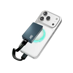 AGI 1TB SSD MagSafe�Ή� �ő�1050MB/s �����]�� USB 3.2 Gen2 10mm�ɔ��A���~�����{�f�B ���y iPhone15�ȍ~�Ή� �O�t��SSD ���C �}�O�l�b�g�� �|�[�^�u��SSD EM158