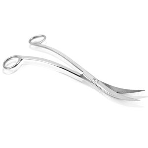 LIANHATA 水草 トリミング S字 ハサミ ステンレス製 ロング サイズ 水槽掃除 ツール アクアリウム 熱帯魚 水槽 盆栽 観葉植物 剪定 メンテナンス (波型)