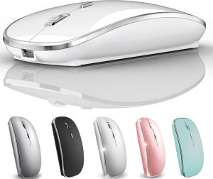 Bluetooth �}�E�X iPad Pro iPad Air Mac MacBook Pro MacBook Air MacBook ���C�����X �}�E�X �m�[�g�p�\�R�� Chromebook Win8/10/11 HP DELL PC�p (�z���C�g)