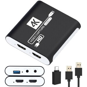 HDMI �L���v�`���[�{�[�h Switch�Ή� 4K �p�X�X���[�Ή� 1080P 60FPS USB 3.0 �����`�� �r�f�I�Q�[���L���v�`���[ �{�[�h PC/PS4/PS5/Xbox/Wii U/�E�F�u�J����/�X�}�[�g�t�H���Ή� Windows 7/8/10/11 Mac Linux An