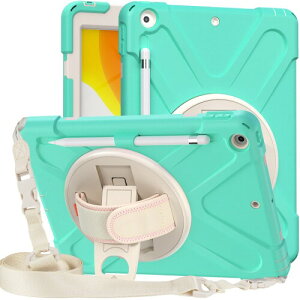 カラフル iPad 第9世代 10.2インチ ケース 斜め掛け 360°回転 スタンド ショルダーストラップ ハンドベルト 第8世代 第7世代 iPad 10.2ケース ペンホルダー付き 頑丈 お洒落 格好いい 耐衝撃 シ