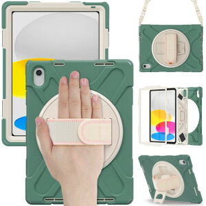 Moogukadan iPad A16 ��11����/iPad 10 ��10���� 10.9�C���`�p�̃P�[�X �΂ߊ|�� �J���t�� 360°��] �X�^���h �V�����_�[�X�g���b�v �n���h�x���g �y���z���_�[�t�� ��� �ϏՌ� �V���R�� �J�o�[ �L