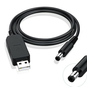 RuiMi USB to DC電源ケーブル(DCプラグ外径5.5/内径2.5mm 2.1mm) 電流5V/2A 急速充電 アダプタケーブル(1M)
