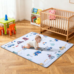 BQKOZFIN プレイマット ベビーマット 180x200x極厚2cm 折りたたみ 安全検査済み 大判 赤ちゃん 子供ゲームパッド 赤ちゃんプレイマット 滑り止め 防音 安全素材 一枚入り(180x200x2cm,車の図案