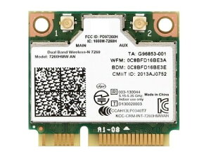 �C���e�� Dual Band Wireless-N 7260 + Bluetooth 2.4/5GHz 2x2 802.11a/b/g/n + Bluetooth 4.0 PCIe Mini half 7260HMW AN