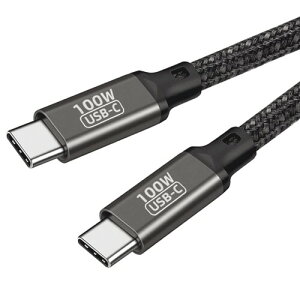 USB Type C ケーブル100W/ 5A PD対応急速充電 高耐久ナイロン編み Type C to Type C USBケーブル タイプC 充電ケーブル MacBook Pro、iPad mini 6、Matebook、iPad Pro 2018、Xperia、Galaxy等Type-c機種対応 (1.5M)