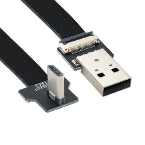xiwai 0.2M ���pUSB 2.0 Type-A �I�X - USB-C Type-C �I�X �f�[�^ �t���b�g �X���� FPC �P�[�u�� FPV & �f�B�X�N & �d�b�p