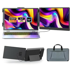 LGGST �|�[�^�u�����j�^�[ �f���A�����j�^�[ 14�C���` FHD 1080P IPS�p�l������ 300nit���P�x&1000:1���R���g���X�g �m�[�h�p�\�R���p�f���A���f�B�X�v���C 180°��]�\ Type-C/HDMI �v���O�A���h�v