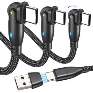 PD60W USB Type C P[u L^ 180°]USB-A/USB-C to USB-C/Type-C 3A}[d & f[^] & ^Cvc [dP[u AndroidȂType C@Ήi1m/2m/2mEj