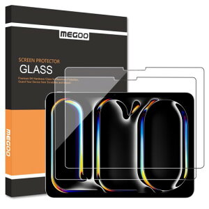 Megoo 2���p�b�N �X�N���[���v���e�N�^�[ iPad Pro 11�C���` M4 2024�p Apple Pencil & Face ID�Ή� �����K���X ���m�ȃt�B�b�g ���h�~ HD�����x