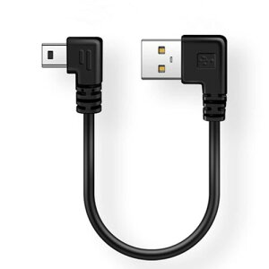 USB 2.0 �~�j�P�[�u�� USB(A)�I�X-USB(miniB)�I�X ����L�^ ���E90°�����ϊ��P�[�u�� �����b�L�t�� ����480Mbps�̃f�[�^�]���������[�h �c (0.25m��L*��L 1�{)