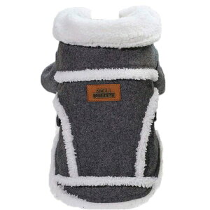 Suerba ペット服 ジャケット 防寒 コート ドッグウェア 小型犬 中型犬 大型犬 冬服 洋服 ダークグレー L