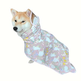 GIIPET 犬用レインコート 猫犬兼用 カッパ 小型犬 中型犬 大型犬 透明帽子付き 防水 防風 速乾 軽量 マジックテープ調整 着脱簡単 リード穴 梅雨対策 散歩用 (ピンク, 5-7.5kg)