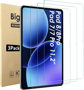 Bigqin Xiaomi Pad 8 Pro/8/7 /7 Pro �Ή� �K���X�t�B����11�C���` �^�u���b�g�p�ی�t�B���������ߗ�HD 9H�d�x��ʕی십���K���X�t�B�����J�o�[ �ی�t�B����