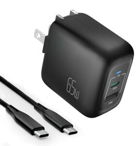 SUKEY PD [d 65W ^CvC }[d ܂ݎ 2|[g(USB-C*1USB-A*1) GaNIIKE Type-C [d PD3.0 PPSKiΉ MacBook iPad Pro iPhone Galaxy Androide ̑USB-C@Ή PSEZpK