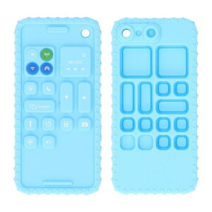 歯固めおもちゃ 歯が生えるおもちゃ おしゃぶり 歯がため スマートフォンの形状 学習ツール 形状認識 手の目の調整 新生児 生産お祝い (青)