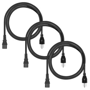 Varbmt NEMA 5-15P - C15ϊP[u 15A-125V 1.8M C15 NEMA 5-15P dR[h c dی ϔMϊ ϖ f[^Z^[̃T[o[AƖp~[@ȂǂɑΉ 3{Zbg