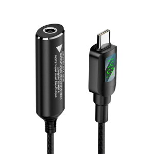 Xiwai DC�W���b�N 4.5x3.0mm���� USB-C Type-C 140W�d���P�[�u�� �X�}�[�gLED�f�B�X�v���C�[�d �m�[�g�p�\�R�� �X�}�[�g�t�H�� PD9V/5V/20V/7A