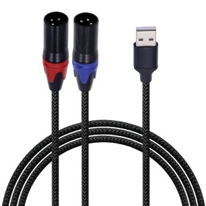 Poyiccot USB XLR �ϊ��P�[�u�� 1m�CUSB����2 XLR�I�X�P�[�u�� �I�[�f�B�A�_�v�^ �⏕�P�[�u�� �~�L�T�[�A�m�[�g�p�\�R���A�X�s�[�J�[�p