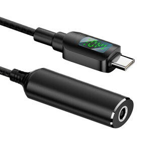NFHK DC�W���b�N 4.5x3.0mm���� USB-C Type-C�d�� 140W �X�}�[�gLED�f�B�X�v���C�[�d�P�[�u�� �m�[�g�p�\�R�� �g�ѓd�b�p PD9V/5V/20V/7A