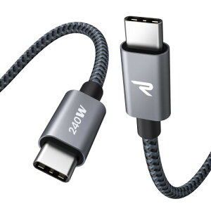 240W RAMPOW USB C P[u PD3.0Ή [d f[^] fh~ ϋviC iPhone17/Air/16/16e/15 [d MacbookPro/iPad Pro&Air/Google Pixel/Galaxy/SonyȂType C@Ή ݑ/ItBXΖx 2m