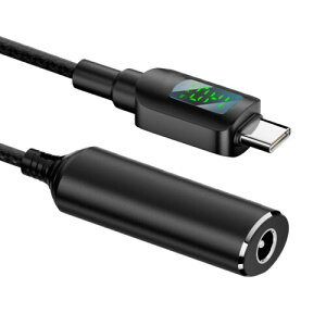 NFHK DC�W���b�N 5.5x2.1mm���� USB-C Type-C�d�� 140W �X�}�[�gLED�f�B�X�v���C�[�d�P�[�u�� �m�[�g�p�\�R�� �g�ѓd�b�p PD9V/5V/20V/7A