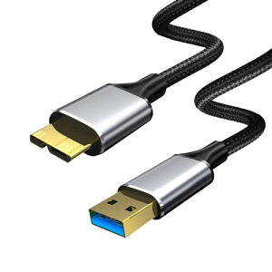 USB3.0 �P�[�u�� Micro B �n�[�h�f�B�X�N �P�[�u�� 5Gbps �f�[�^�����]�� ���ϋv�� �O�t��HDD/SSD�C�f�W�^���J�����CSamsung Galaxy S5�AGalaxy Note 3�Ȃǂɗp�iUSB �^�C�vA�I�X - �}�C�N��B�I�X�j0.25m