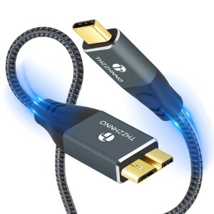 Thzzhnno USB C - Micro B�P�[�u�� 1M�C5Gbps USB 3.0 Type C - Micro B�P�[�u�� ���f�n�[�h�h���C�u�A�}�C�N�� B �|�[�g�� Nikon D800/D800E �ƌ݊���������܂�