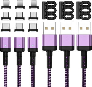 SUNTAIHO }Olbg [dP[u 3A}[d CP[u f[^] USB-C/USB-B/Ligting [d}Olbg USB}-Olbg[dR[h Type-CAMicroUSBAType-L  ho E For i0S Android USB Magn