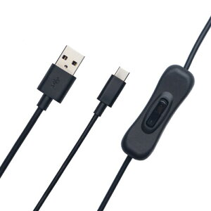 OBSBOT �d��ON/OFF�X�C�b�`�t�� USB �^�C�vC�P�[�u�� 1.5m USB A�I�X/Type-C�I�X �f�[�^�]���p�E���d�p USB2.0 �V�[�\�[�X�C�b�` ���b�J�[�X�C�b�` �A�N�Z�T���[ �u���b�N