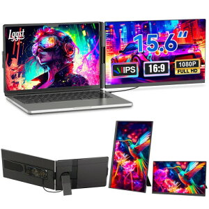 �f���A�����o�C�����j�^�[ 15.6�C���` FHD 1080P �m�[�h�p�\�R���p���j�^�[ IPS ���O���\ �|�[�^�u�����j�^�[ �����x�[�� �}���`�f�o�C�X�Ή� Windows/Mac/Android �r�W�l�X�p�[�\���E�Q�[�}