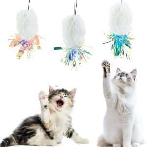 (交換用ヘッドのみ含む) 3 of Ni 猫じゃらし うさぎの毛 天然毛 ねこじゃらし おもちゃ交換用 猫玩具またたび おもちゃ 跳ねる 猫用品 ペットグッズ ふわふわの毛玉 無添加 天然 ウサギ 毛
