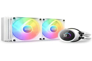 NZXT Kraken 240 RGB - RL-KR240-W1-240mm AIO CPU���L�b�h�N�[���[ - �J�X�^�}�C�Y�\��1.5�C���`�����`LCD�f�B�X�v���C �摜�A�p�t�H�[�}���X���g���b�N�Ȃ� - F120 RGB�R�A�t�@��2�� - �z���C�g