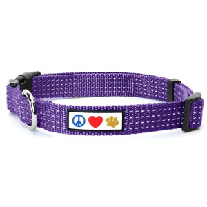 Pawtitas Reflective Collar XS Purple ybg_炩P̒߉\Ȕ˃Xeb`̎q/̎  p[v
