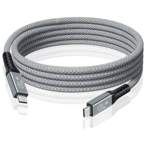 Duttek Thunderbolt 3 ケーブル 1.5m USB-C Thunderbolt 4/3対応USB Type C サンダーボルト 3ケーブル8K@60Hzのビデオをサポートし、40Gbpsのデータ転送速度、240W急速充電、USB Type C オスオスのナイロン編み