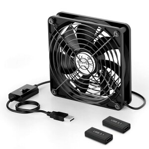 ELUTENG USBt@ 12cm USB-CA_v^[2t 1500RPM USB@ 5V É PC t@ 12cm 3iK ^ 7H   PC Q[@ [^[ȂǑΉ