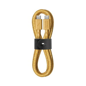 NATIVE UNION Belt Cable USB-C to USB-C 1.2m f[^ USB PD p[fo[ }[dP[u (MFiF) iPad Pro 2018-2023, iPad Air 5, Microsoft Surface Go 3, Google Pixel 7, Samsung Galaxy S23+, SwitchΉ (Kraft)
