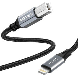 AGVEE 1.5m Lightning OTG MIDI�P�[�u�� USB Type-B �[�N�O���[