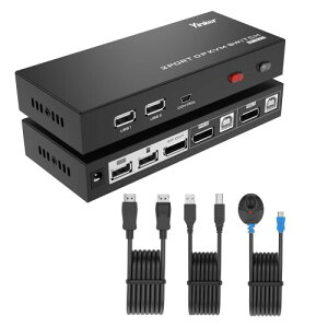 Displayport ؑ֊ 2|[gAYinker KVM fBXvC|[g XCb`4K@60Hz 4:4:4 fBXvC|[g ؑ֊ 21o DP KVMP[ut